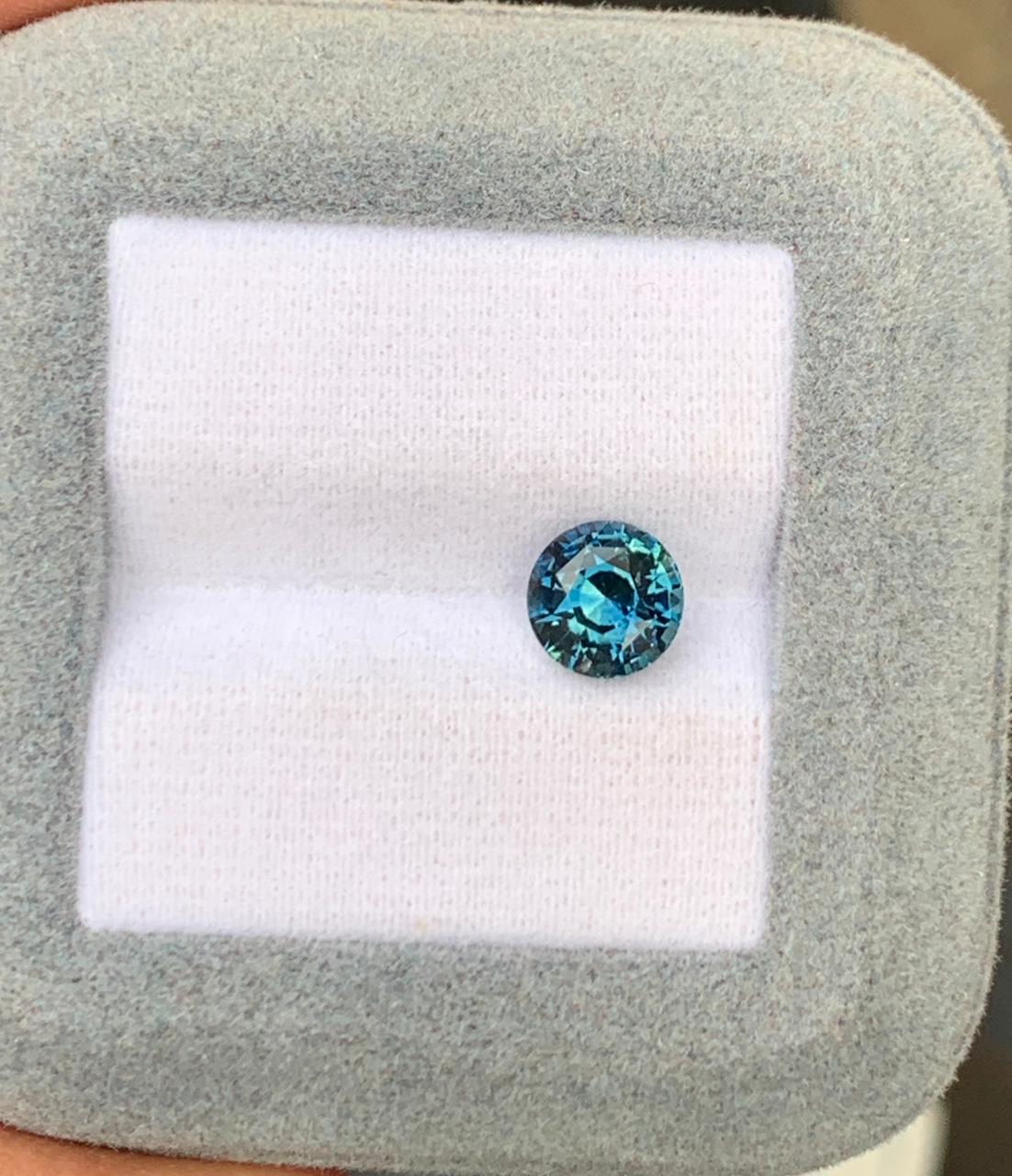 Saphir teal rond — Bonnot Paris